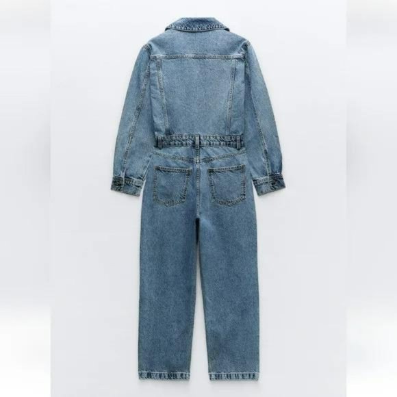 ZARA Z1975 LONG SLEEVE DENIM JUMPSUIT - Picture 3 of 6